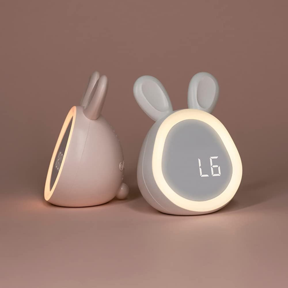 Uroczy LED zegar królik z lampką - idealny dla dzieci