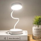 LED desk lamp with touch brightness adjustment and flexible neck