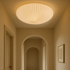 Modern sculpted ceiling lamp with built-in LED backlight