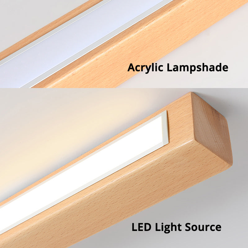 Lampada da soffitto decorativa e slanciata in legno LED con 3 modalità di colore