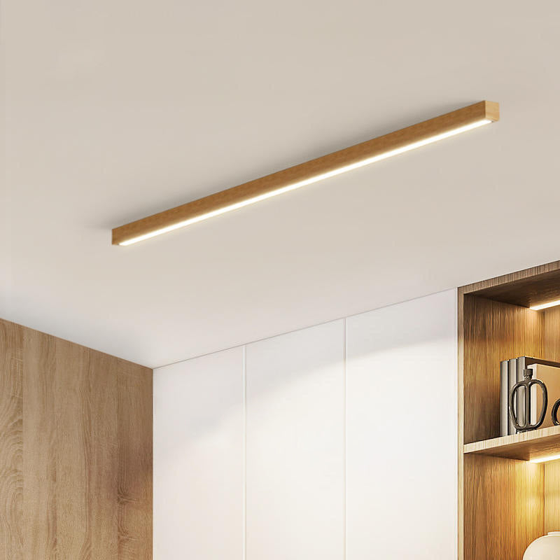 Dekorative schlanke LED-Deckenleuchte aus Holz mit 3 Farbmodi