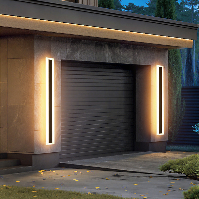 Apparecchio lineare esterno LED sottile per pareti di giardini, terrazze e ingressi
