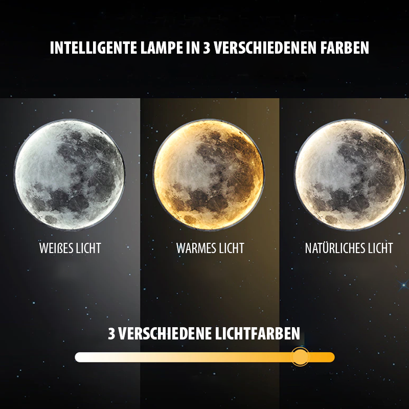 Applique LED avec réglage de luminosité, effet lune et télécommande