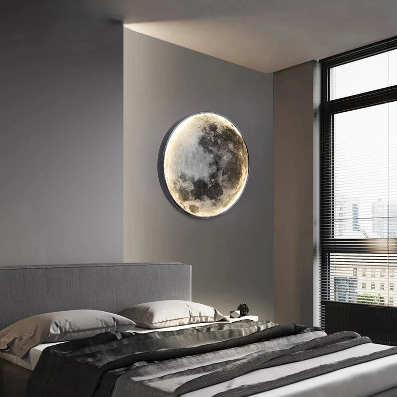 Applique LED avec réglage de luminosité, effet lune et télécommande