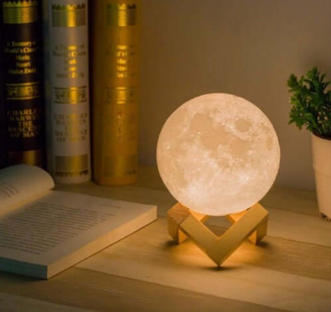 Lampa księżycowa 3D zmieniająca kolory regulowane światło z pilotem