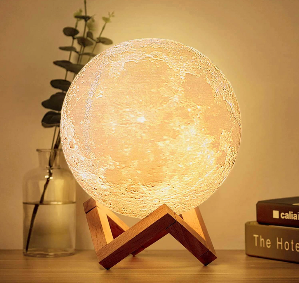 Lampa księżycowa 3D zmieniająca kolory regulowane światło z pilotem