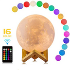Lampe 3D avec fonction de lumière nocturne lunaire, changement de couleur, réglage de la luminosité et télécommande