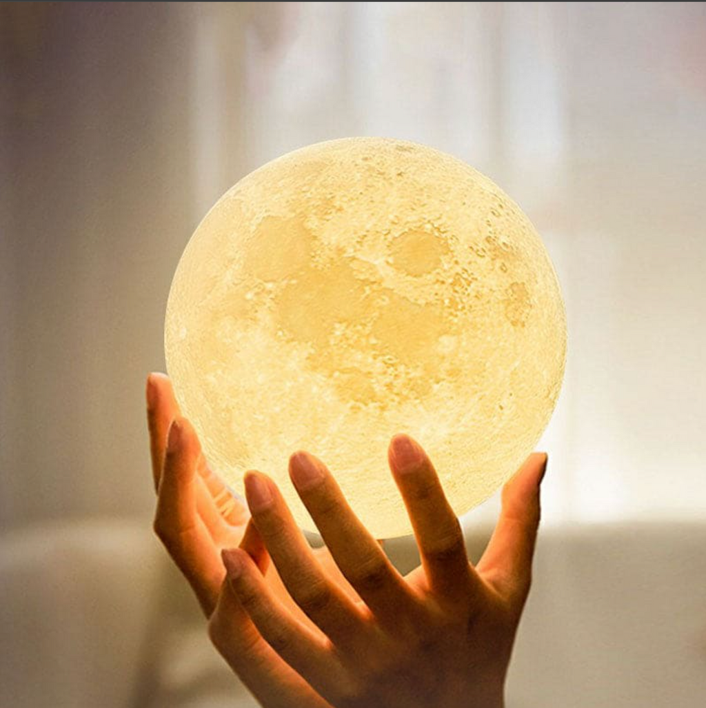 Lampe 3D avec fonction de lumière nocturne lunaire, changement de couleur, réglage de la luminosité et télécommande