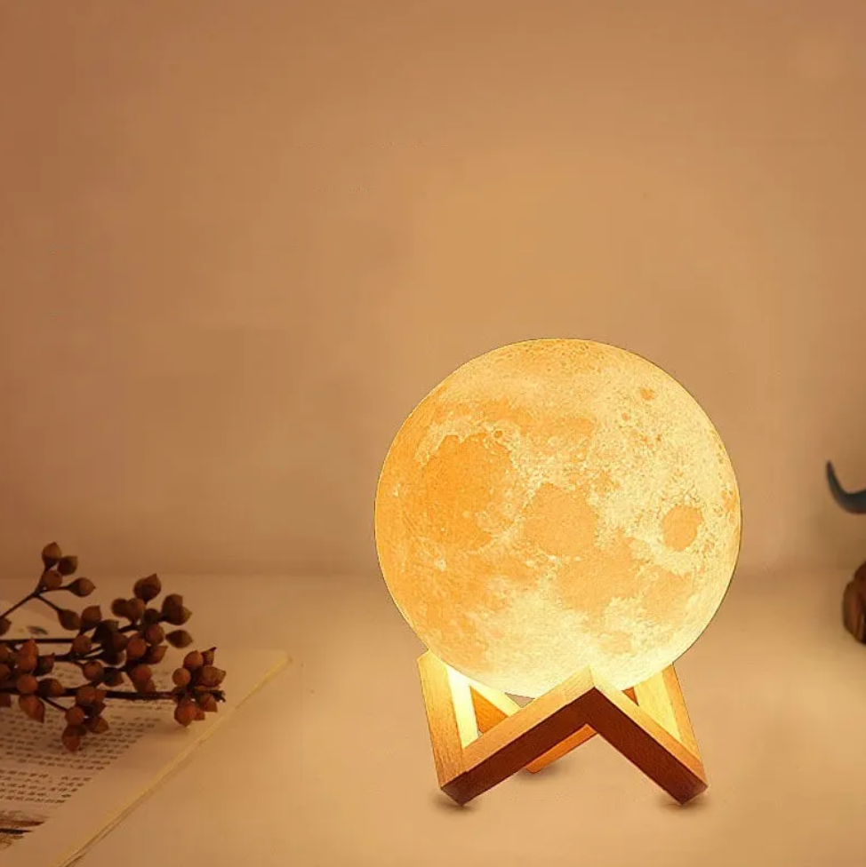 Lampe 3D avec fonction de lumière nocturne lunaire, changement de couleur, réglage de la luminosité et télécommande