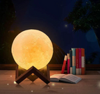 Rechargeable mood-enhancing wireless LED Moon lamp with dimming function and remote control