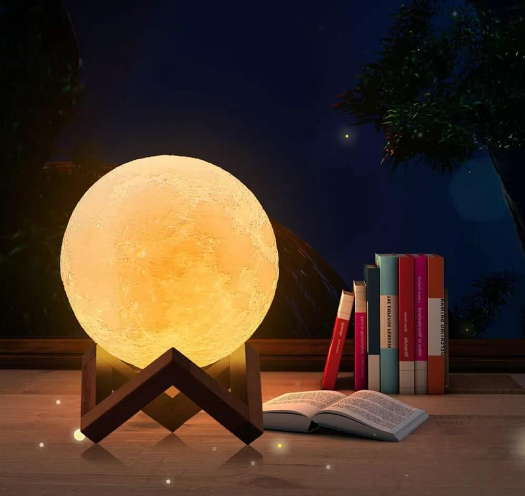 Lampe 3D avec fonction de lumière nocturne lunaire, changement de couleur, réglage de la luminosité et télécommande