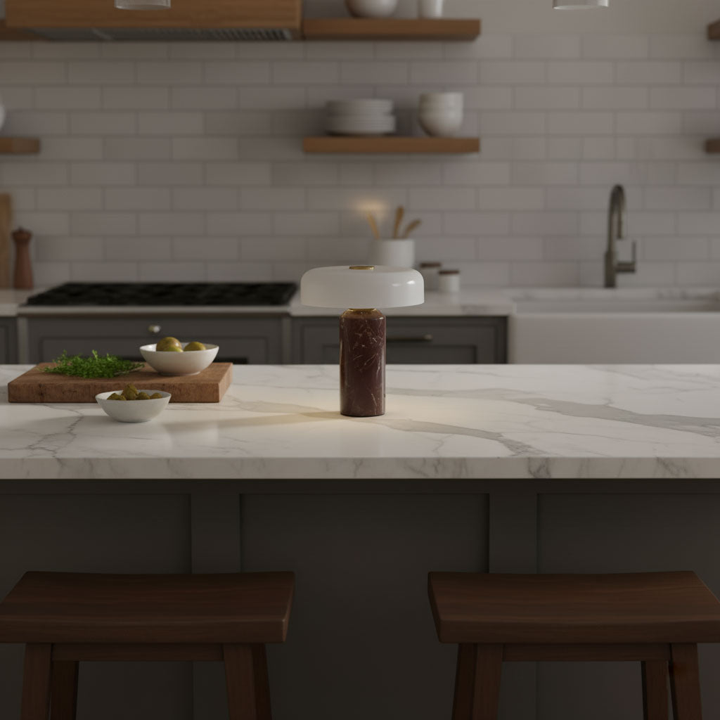 Lampada da tavolo moderna con base in marmo e controllo touch LED
