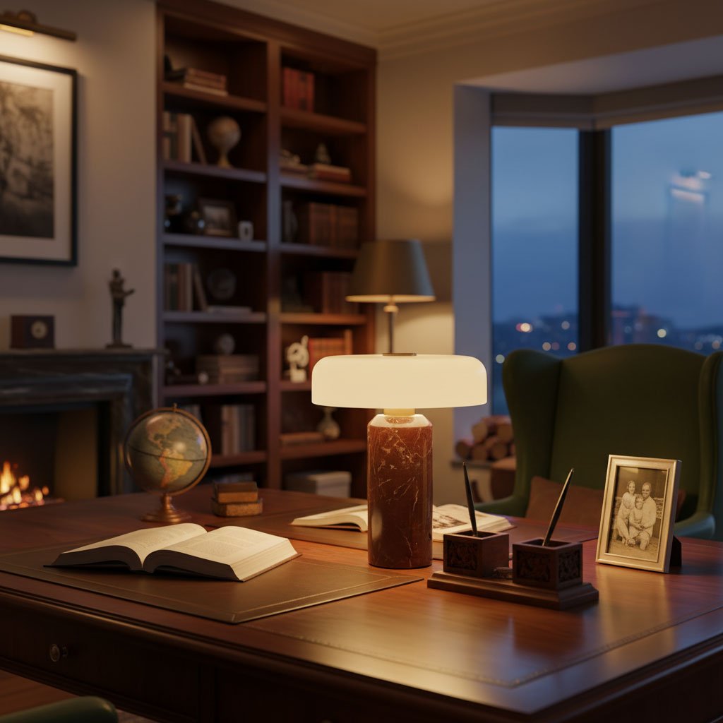Lampada da tavolo moderna con base in marmo e controllo touch LED