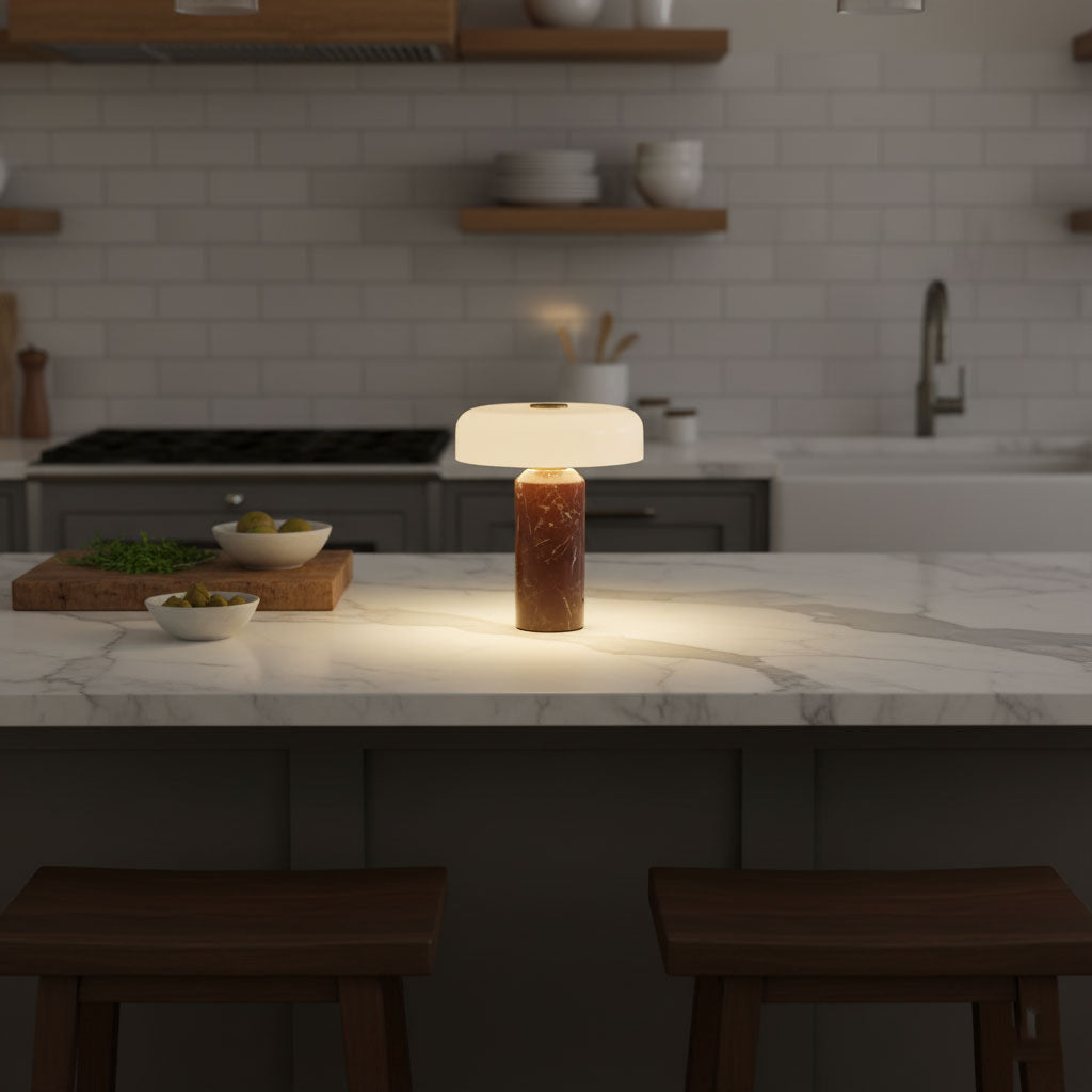 Lampada da tavolo moderna con base in marmo e controllo touch LED