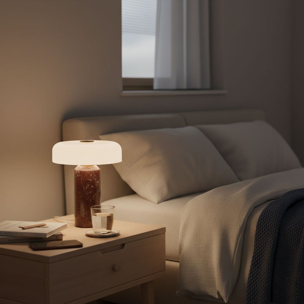 Lampada da tavolo moderna con base in marmo e controllo touch LED
