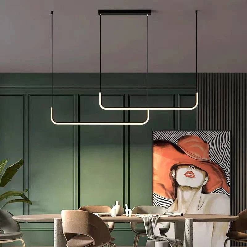 Lampada lineare LED luminosa e regolabile per isola cucina