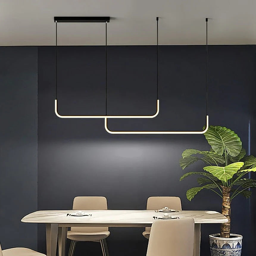Lampada lineare LED luminosa e regolabile per isola cucina