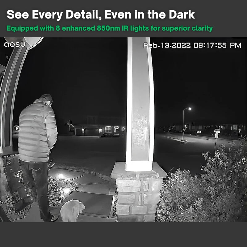 Nowoczesny bezprzewodowy dzwonek wideo z obrazem HD