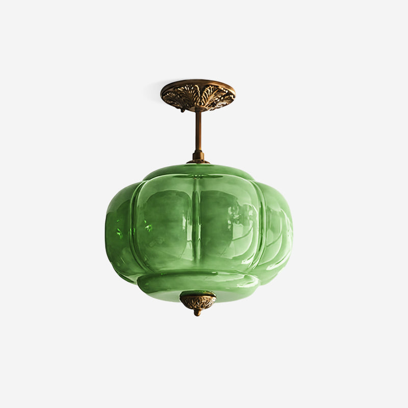 Lampada da soffitto classica dorata in vetro LED