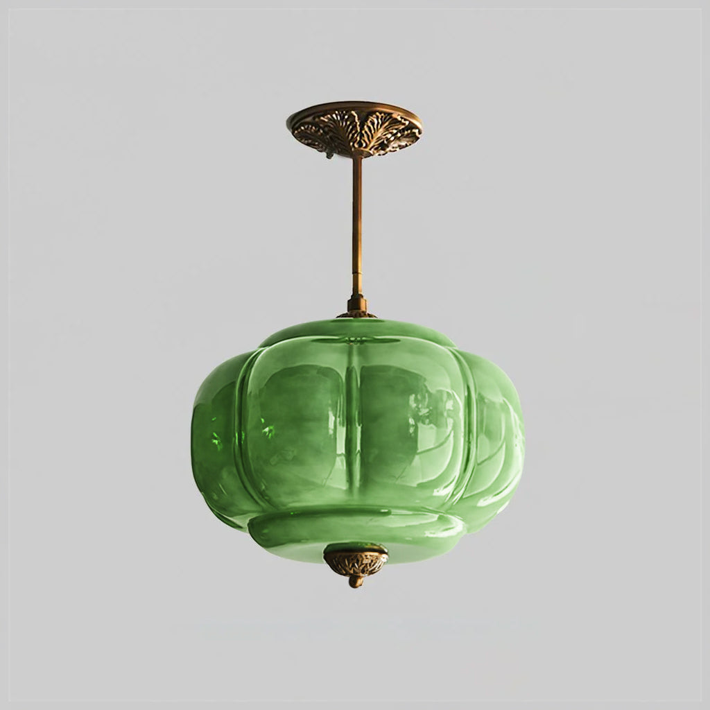 Classic gold glass LED ceiling lamp