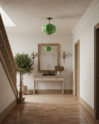 Lampada da soffitto classica dorata in vetro LED