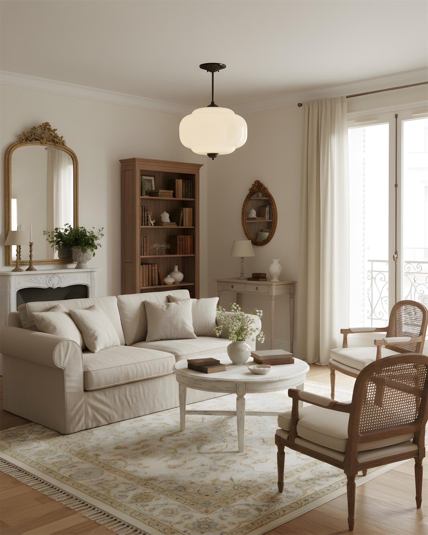 Lampada da soffitto classica dorata in vetro LED