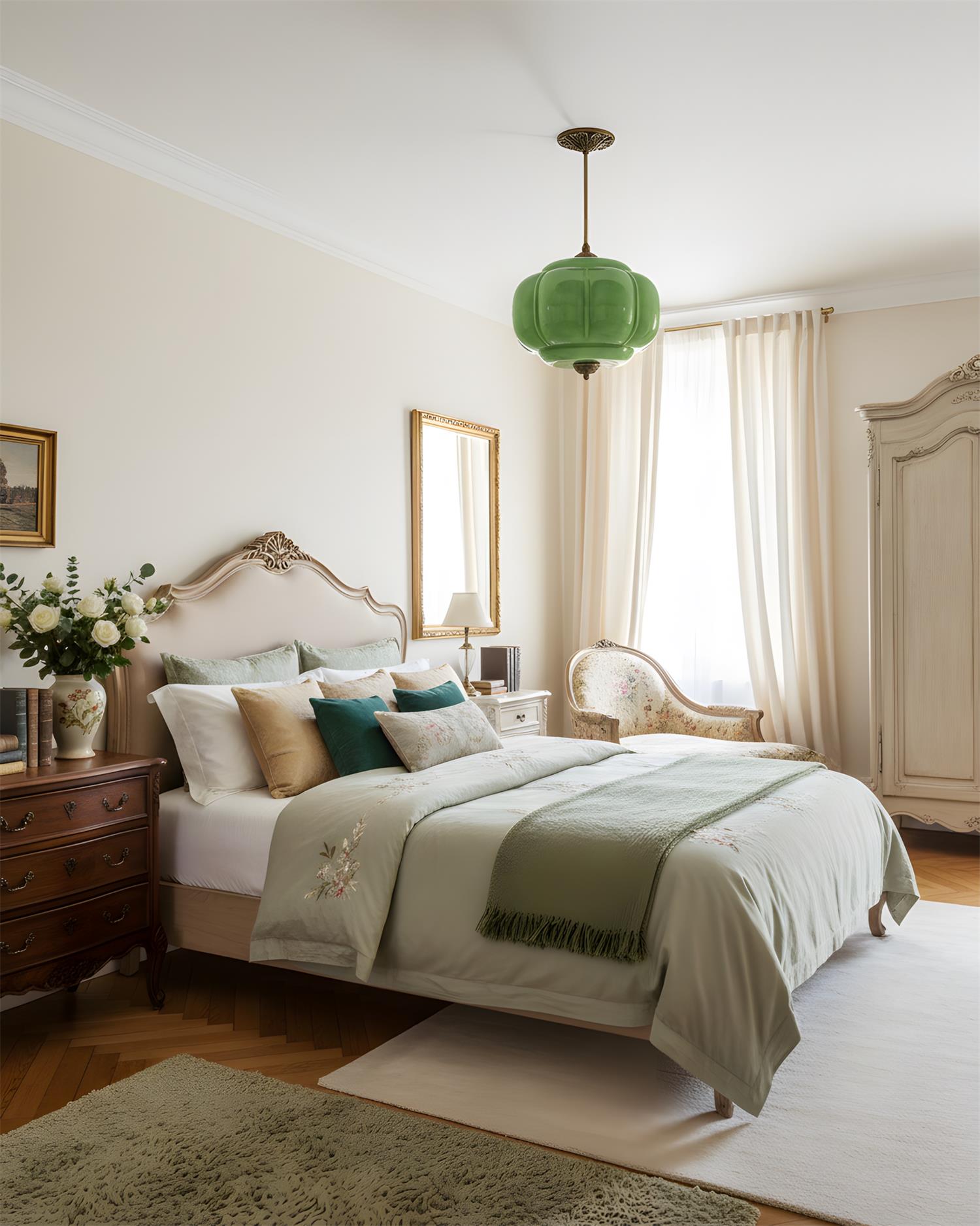 Lampada da soffitto classica dorata in vetro LED