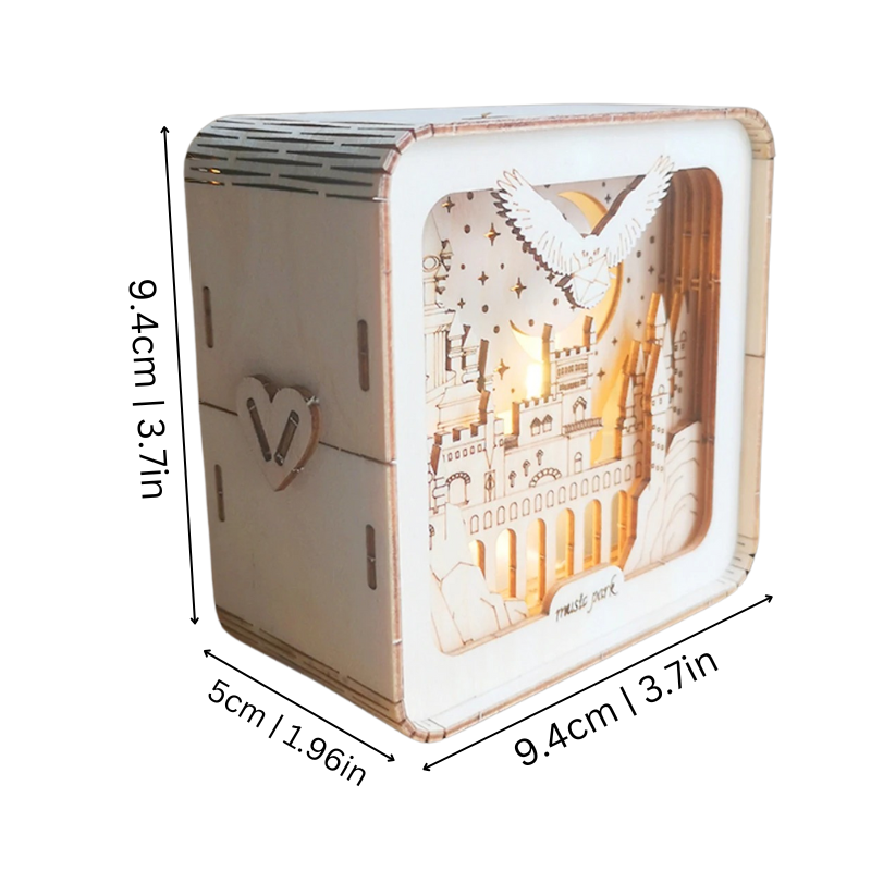 Kreatywna artystyczna drewniana DIY lampa 3D