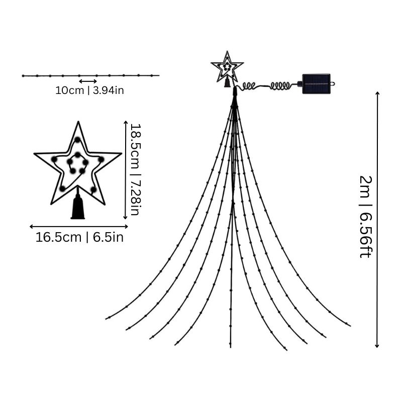 Świąteczna dekoracja promienny gwiezdna kaskada