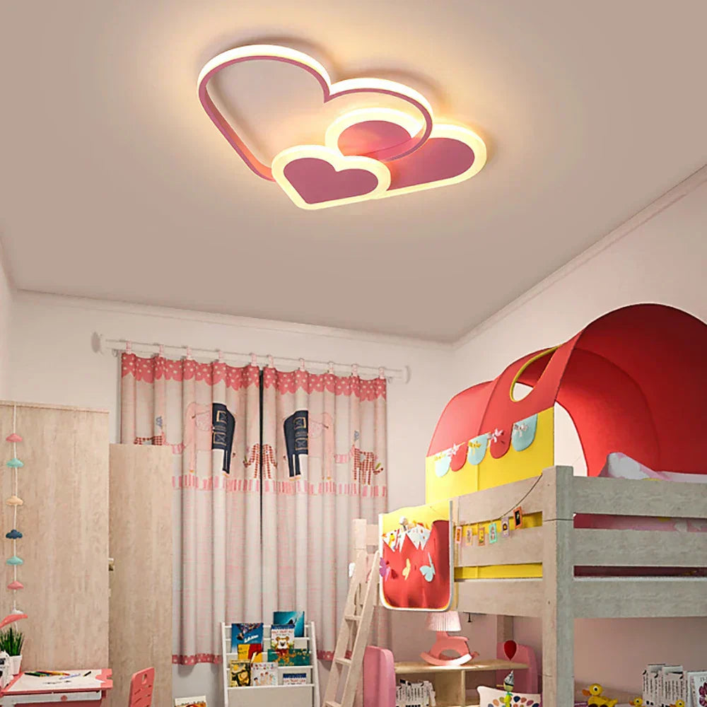 Modern heart-shaped LED ceiling lamp for ambient interior lighting