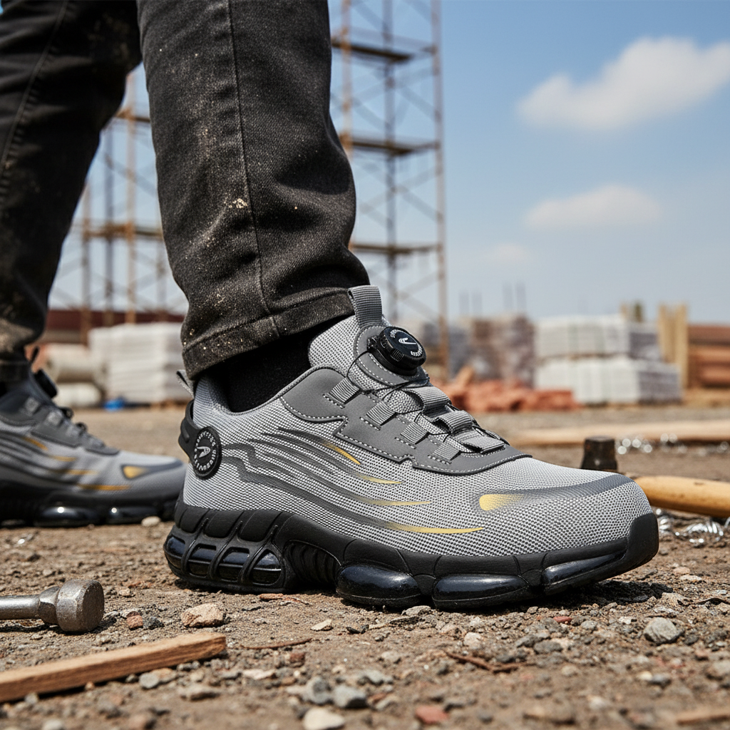 Men's Protective Work Shoes Reinforced Toe Lace-Up