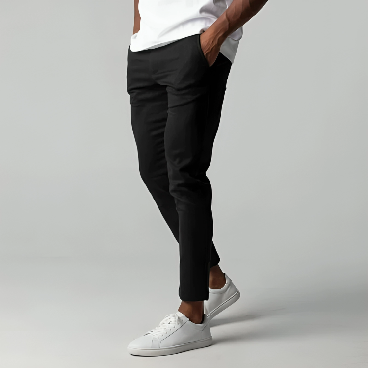 Pantaloni Chino Uomo Taglio Slim con Vita Elastico