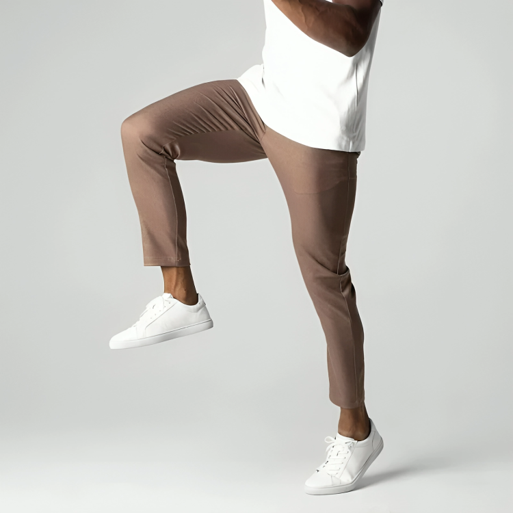Pantaloni Chino Uomo Taglio Slim con Vita Elastico