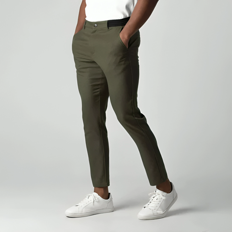 Men's Chino Pants Slim Fit with Elastic Waistband
