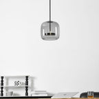 Nowoczesna nordycka lampa sufitowa wisząca czarne szkło styl