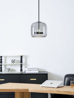 Nowoczesna nordycka lampa sufitowa wisząca czarne szkło styl