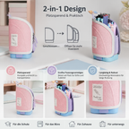 2-in-1ペンケース デスクオーガナイザーとペンスタンド付き