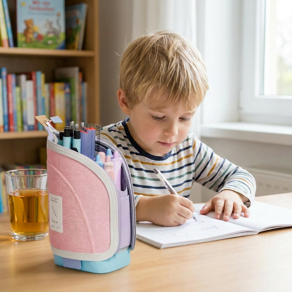 Trousse 2-en-1 avec organiseur de bureau et porte-stylo