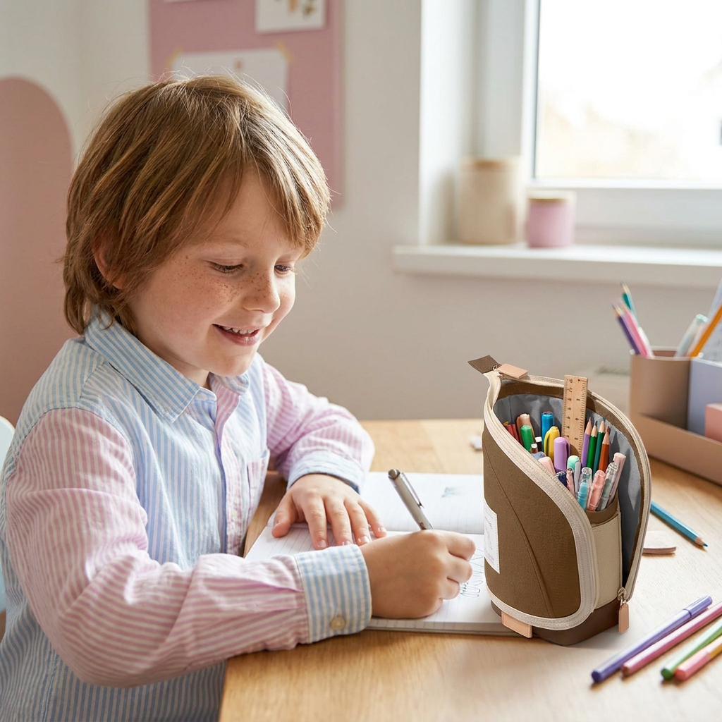 Trousse 2-en-1 avec organiseur de bureau et porte-stylo