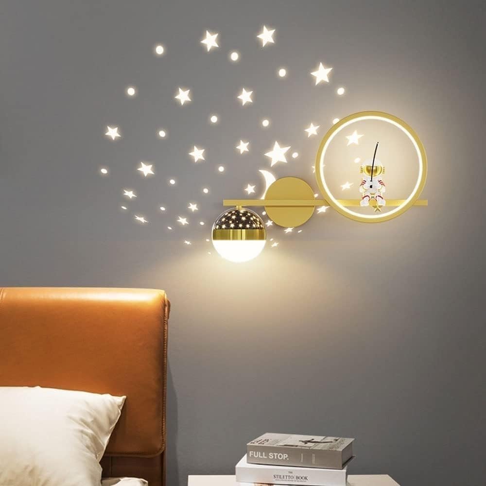 Lampada da parete LED Starry Glow con luce bianca calda - Sicura per bambini e adatta per camere da letto
