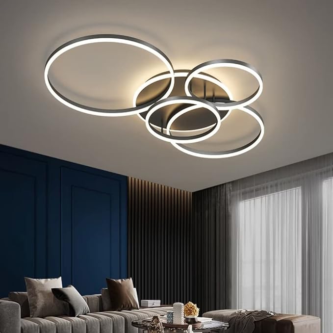 Lampada da soffitto LED rotonda, moderna e nera da incasso – illuminazione per interni