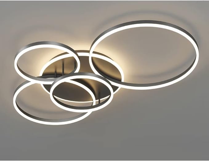 Lampada da soffitto LED rotonda, moderna e nera da incasso – illuminazione per interni