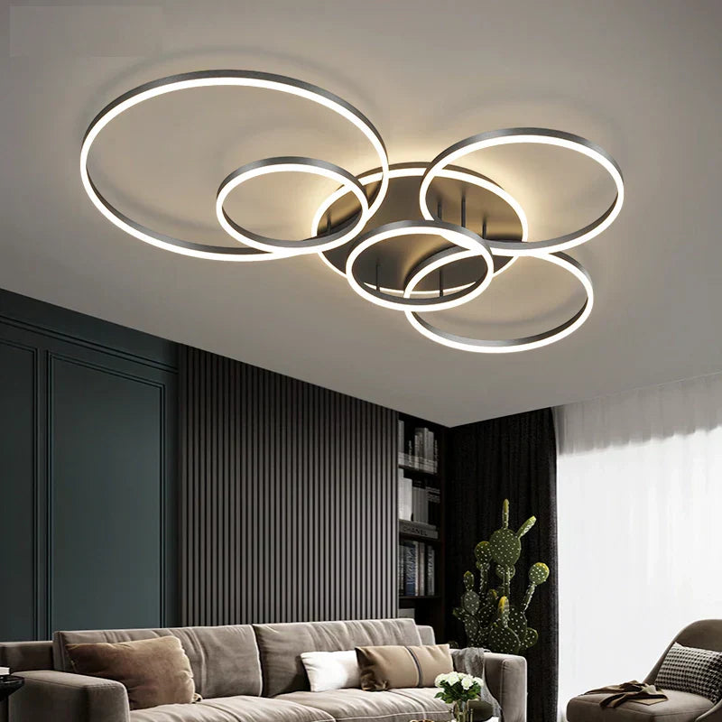 Lampada da soffitto LED rotonda, moderna e nera da incasso – illuminazione per interni