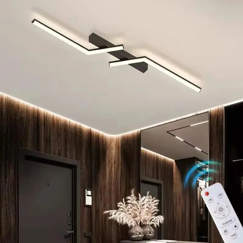 Minimalistyczna Lampa Sufitowa LED Czarna/Złota – Nowoczesne Oświetlenie Wnętrz