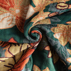 Decorative floral throw with fringes Lightweight sofa cover