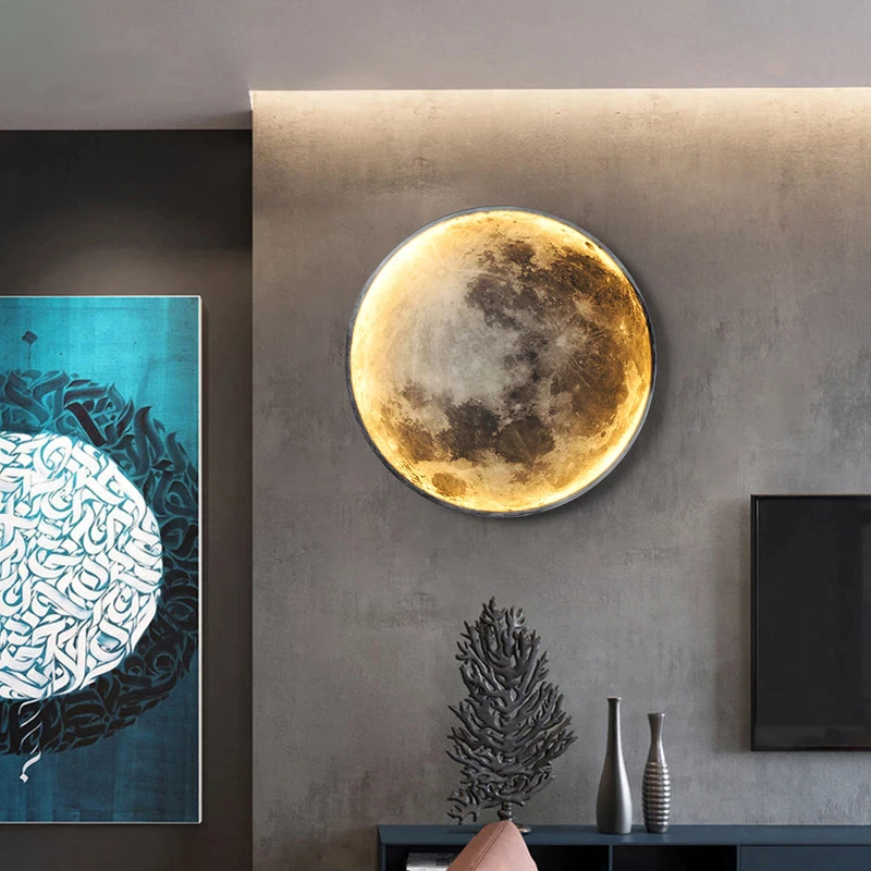 Elegancka lampa ścienna LED w kształcie Księżyca