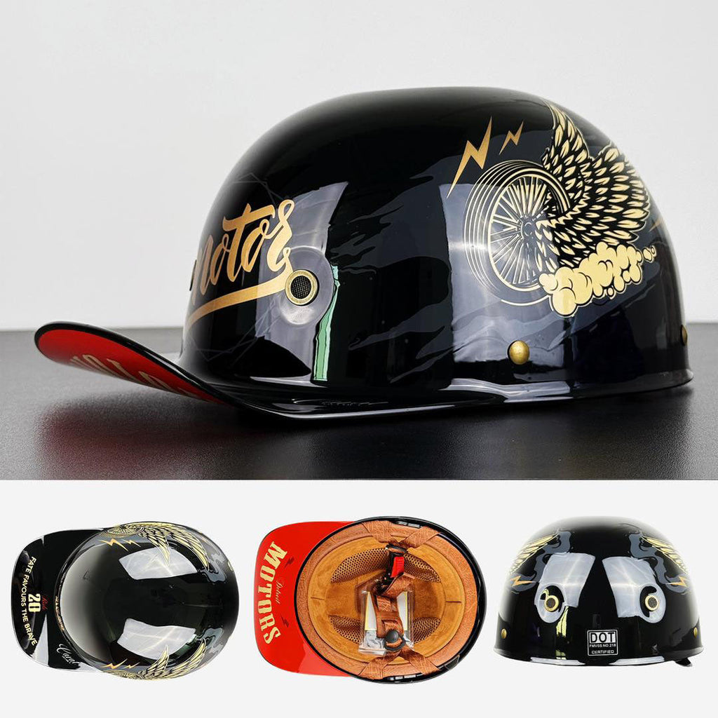 custom motorcycle dot certifired helmets Lightweight Half-Open Motorcycle Helmet with ECE/DOT Certification – Dekorzaly