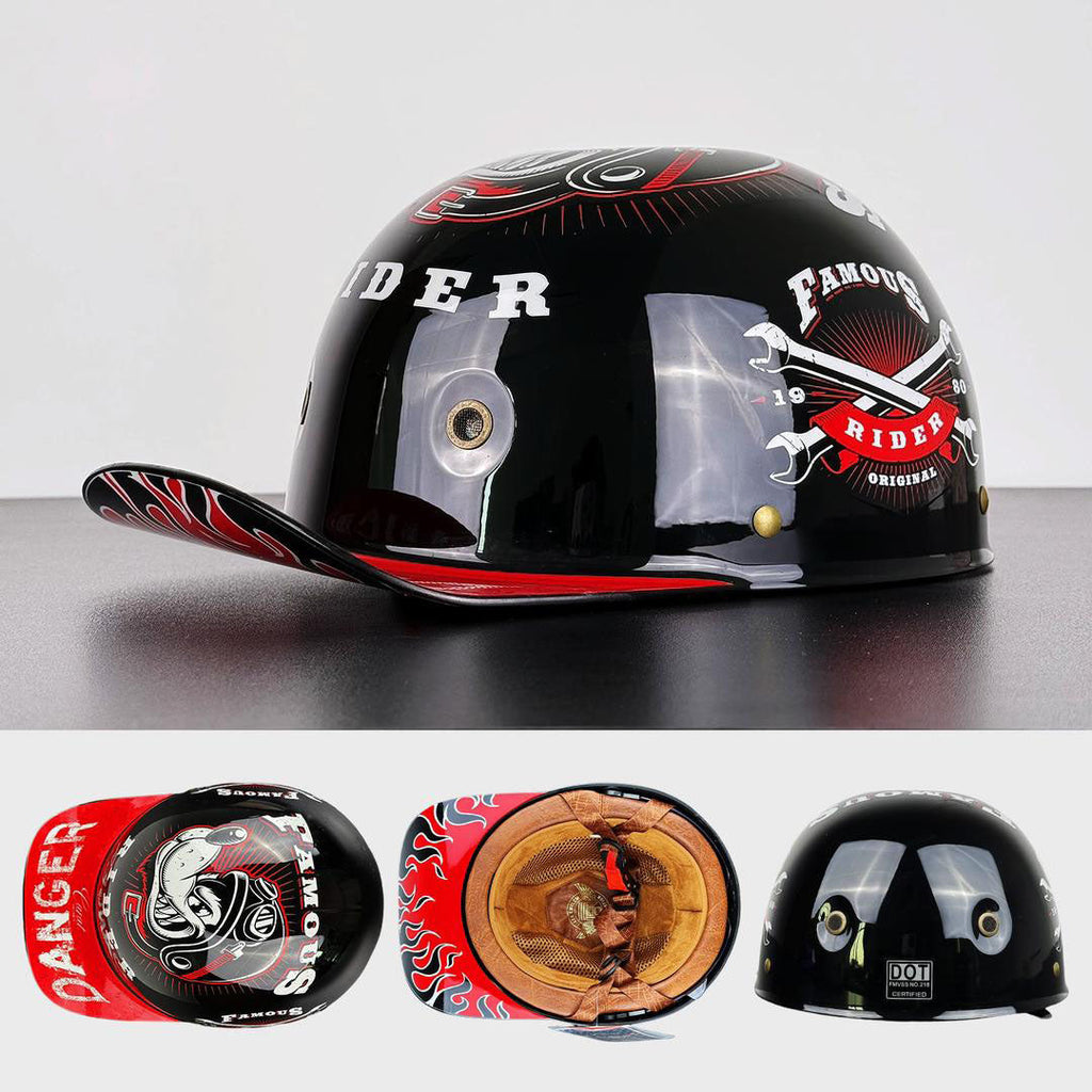 dot certified baseball cap motorcycle helmet Lightweight Half-Open Motorcycle Helmet with ECE/DOT Certification – Dekorzaly