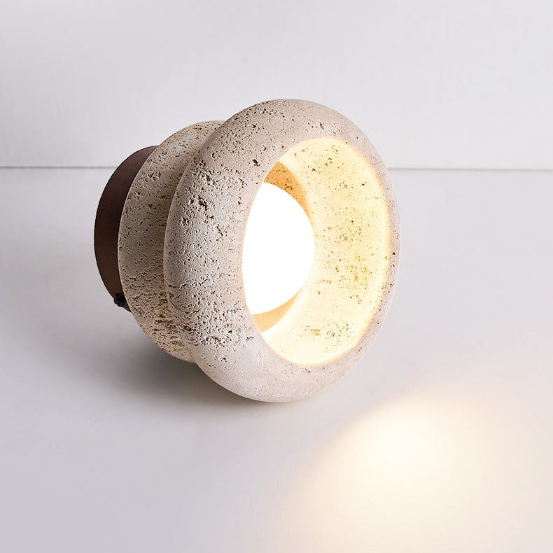 Lampe de plafond élégante en travertin – luminaire LED en pierre naturelle