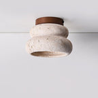 Lampe de plafond élégante en travertin – luminaire LED en pierre naturelle
